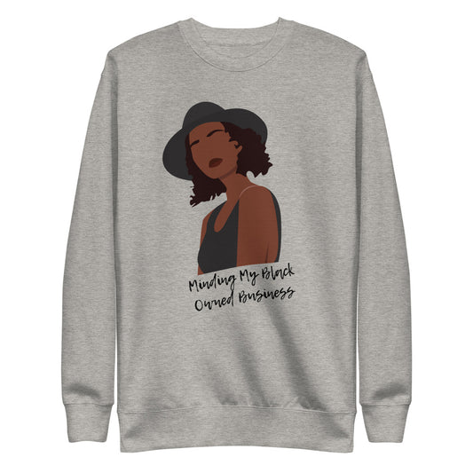 Minding-My-Own-unisex-fleece-pullover-grey