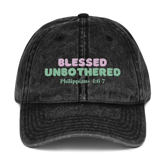 Blessed & Unbothered Vintage Dat Hat (Philippians 4:6-7)