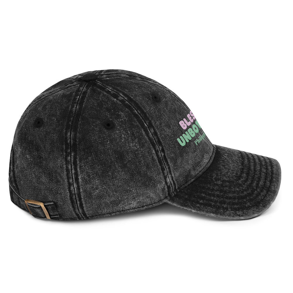 Blessed & Unbothered Vintage Dat Hat (Philippians 4:6-7)